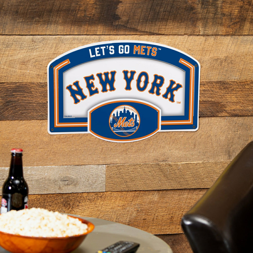 New York Mets USA Embossed Steel Wall Sign, 11" x 17", MLB, Home