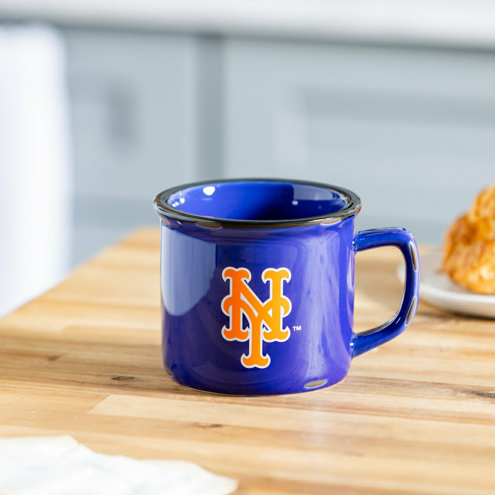 New York Mets Ceramic Camp Cup with Enamel Finish, 14oz, MLB, Home