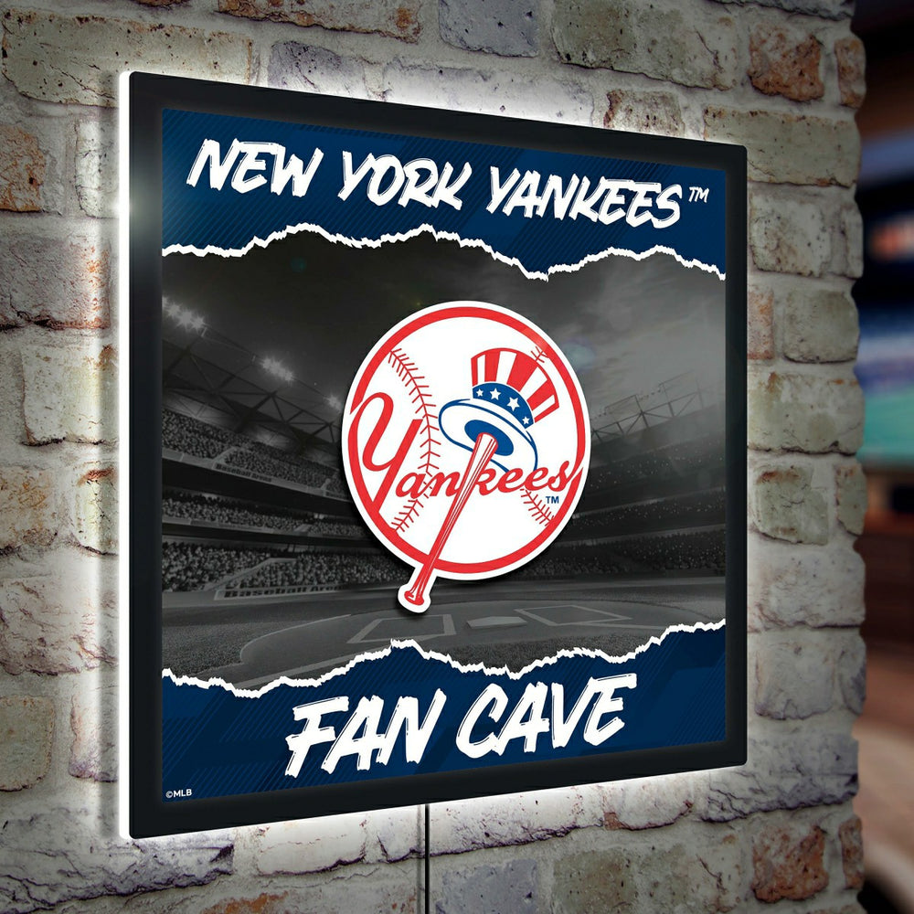 New York Yankees 23"H x 23"L LED Wall Decor, Edgelite, Square, MLB, Home