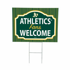Athletics Coroplast Yard Sign, "Fans Welcome", MLB, Home