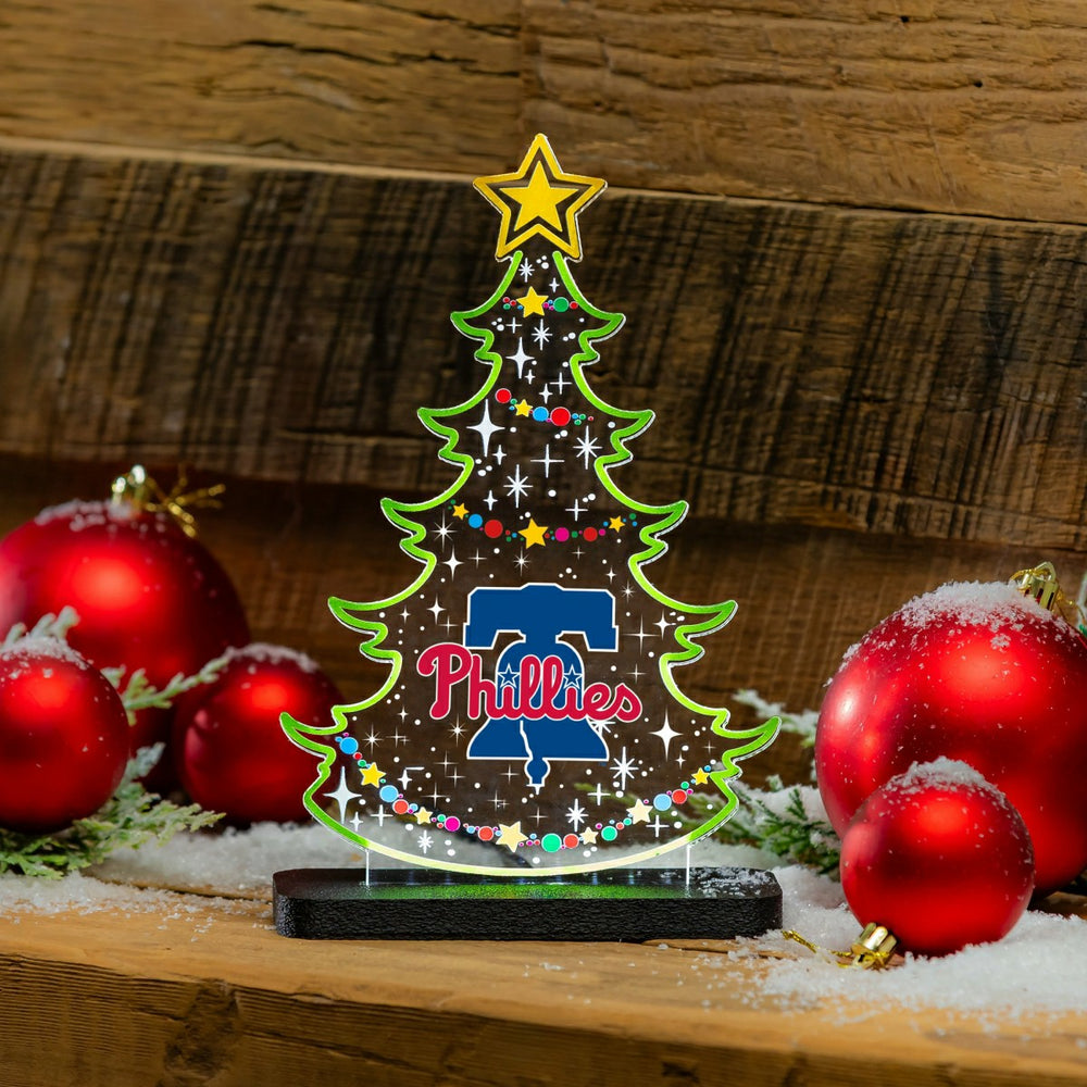 Philadelphia Phillies Baseball Holiday Tree Desklite LED Decor, MLB, Home