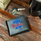 Philadelphia Phillies Black Bi-Fold Embroidered Wallet w/ RFID Blocking, MLB, Home