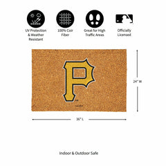 Pittsburgh Pirates Large Full Color Coir Mat, 36"x24", MLB