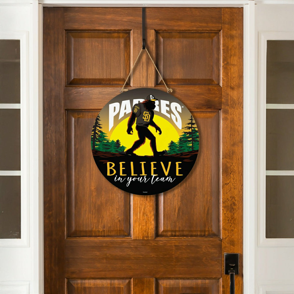 San Diego Padres Bigfoot Round Door Décor with Hanging Rope, 18x18, MLB, Home