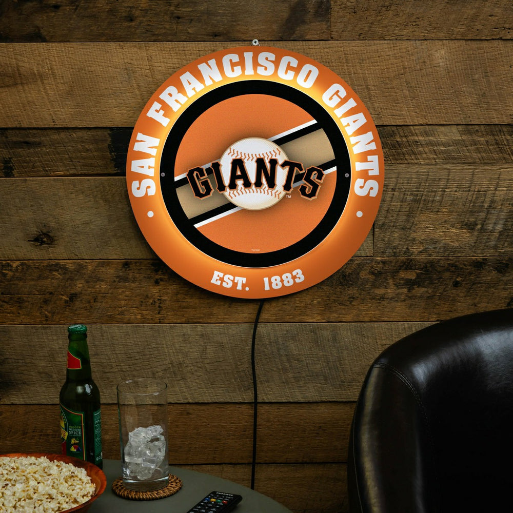 San Francisco Giants, Metal Lite, Round, MLB