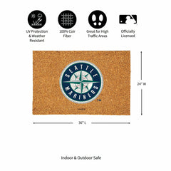 Seattle Mariners Large Full Color Coir Mat, 36"x24", MLB