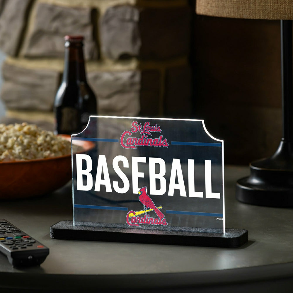 St Louis Cardinals Baseball Rectangle Desklite LED Decor, MLB, Home