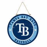 Tampa Bay Rays Round Door Décor with Hanging Rope, 18x18, MLB, Home