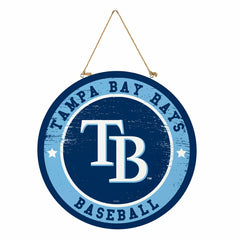 Tampa Bay Rays Round Door Décor with Hanging Rope, 18x18, MLB, Home