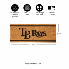 Tampa Bay Rays Extra Large One Color Coir Mat, 60"x24", MLB