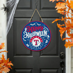 Texas Rangers Halloween Round Door Décor with Hanging Rope, 18x18, MLB, Home