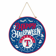 Texas Rangers Halloween Round Door Décor with Hanging Rope, 18x18, MLB, Home
