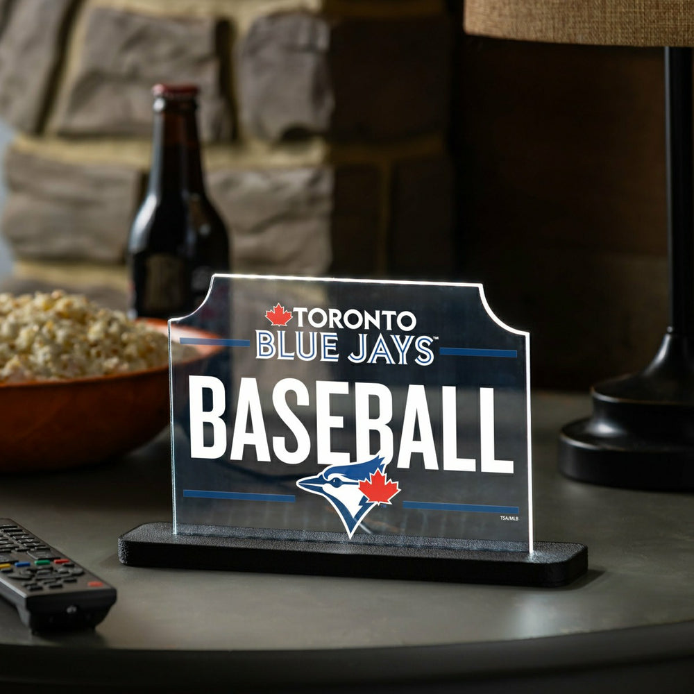 Toronto Blue Jays Baseball Rectangle Desklite LED Decor, MLB, Home