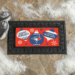 Toronto Blue Jays Holiday Flocked Coir Sassafras Switch Mat, 22"x10", MLB