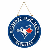 Toronto Blue Jays Round Door Décor with Hanging Rope, 18x18, MLB, Home