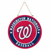 Washington Nationals Round Door Décor with Hanging Rope, 18x18, MLB, Home
