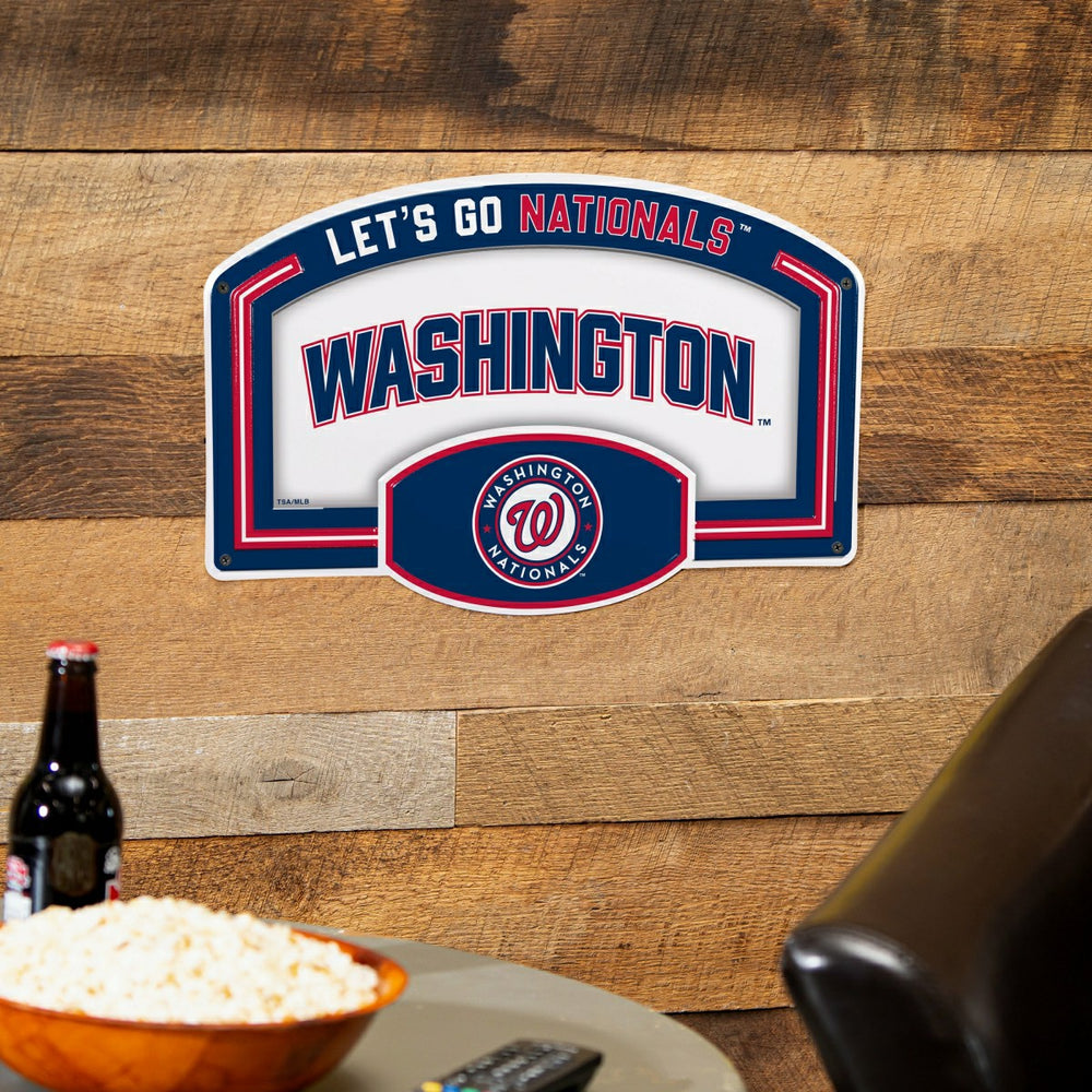 Washington Nationals USA Embossed Steel Wall Sign, 11" x 17", MLB, Home