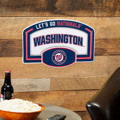 Washington Nationals USA Embossed Steel Wall Sign, 11" x 17", MLB, Home