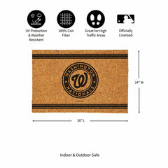 Washington Nationals Large One Color Coir Mat, 36"x24", MLB