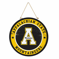 Appalachian State University Round Door Décor with Hanging Rope, 18x18, Collegiate, Home