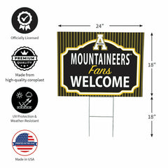 Appalachian State University Coroplast Yard Sign, "Fans Welcome", Collegiate, Home