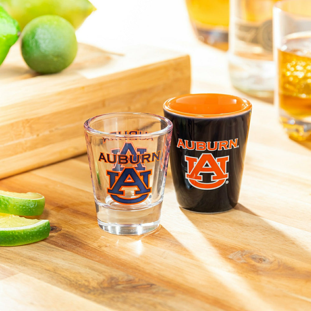 Auburn University 4-Piece Ceramic and Glass 2oz. Shot Glass Set, Collegiate, Home