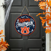 Auburn University Halloween Round Door Décor with Hanging Rope, 18x18, Collegiate, Home