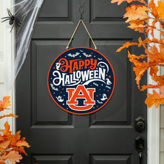 Auburn University Halloween Round Door Décor with Hanging Rope, 18x18, Collegiate, Home