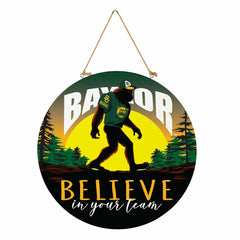 Baylor University Bigfoot Round Door Décor with Hanging Rope, 18x18, Collegiate, Home