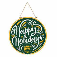 Baylor University Holiday Round Door Décor with Hanging Rope, 18x18, Collegiate, Home