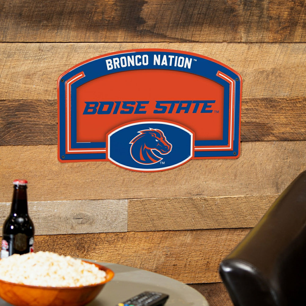 Boise State University USA Embossed Steel Wall Sign, 11" x 17", Collegiate, Home