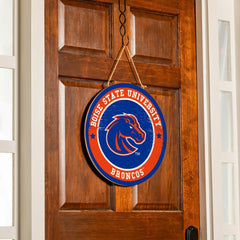 Boise State University Round Door Décor with Hanging Rope, 18x18, Collegiate, Home