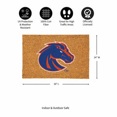 Boise State University Large Full Color Coir Mat, 36"x24", Collegiate