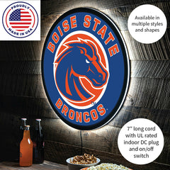 LED Wall Decor, Round, Boise State University, Collegiate, Home