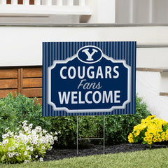 Brigham Young University Coroplast Yard Sign, "Fans Welcome", Collegiate, Home