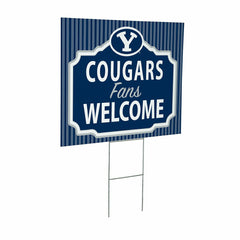 Brigham Young University Coroplast Yard Sign, "Fans Welcome", Collegiate, Home