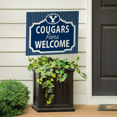 Brigham Young University Coroplast Yard Sign, "Fans Welcome", Collegiate, Home