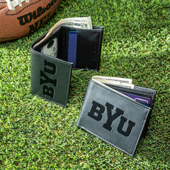 Brigham Young University, Bi-Fold and Tri-Fold Wallet Gift Set, Black, Collegiate, Home
