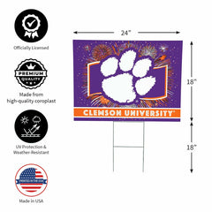 Clemson University Yard Sign, Patriotic, Collegiate, Home