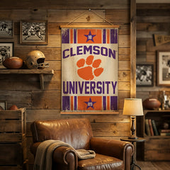Clemson University, Canvas Wall Tapestry, Medium, 36x24, Collegiate, Home