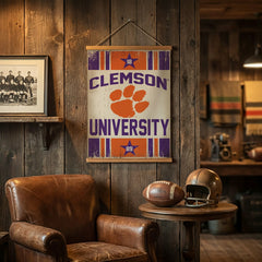 Clemson University, Canvas Wall Tapestry, Medium, 36x24, Collegiate, Home