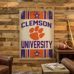 Clemson University, Canvas Wall Tapestry, Large, 54x36, Collegiate, Home