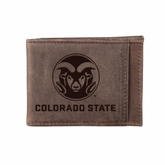 Slim Card Holder with RFID Blocking, Colorado State University, Brown, Collegiate, Home