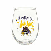 ECU, 17OZ Boxed Stemless Glass, Collegiate, Home