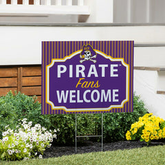 East Carolina University Coroplast Yard Sign, "Fans Welcome", Collegiate, Home