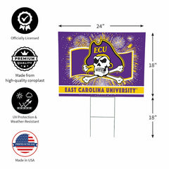 East Carolina University Yard Sign, Patriotic, Collegiate, Home