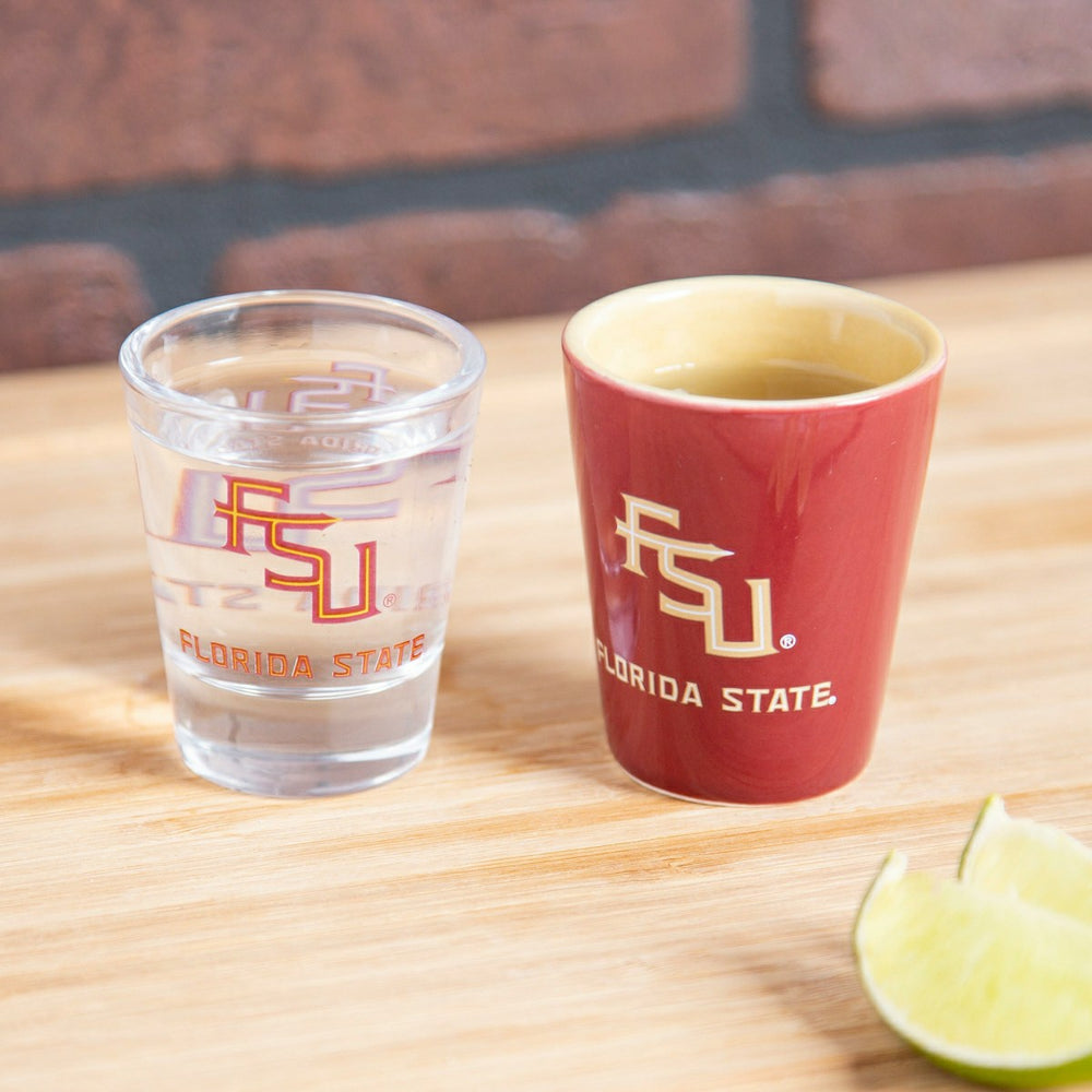 Florida State University 4-Piece Ceramic and Glass 2oz. Shot Glass Set, Collegiate, Home