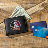 Florida State University Black Bi-Fold Embroidered Wallet w/ RFID Blocking, Collegiate, Home