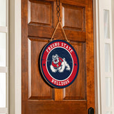 Fresno State Round Door Décor with Hanging Rope, 18x18, Collegiate, Home