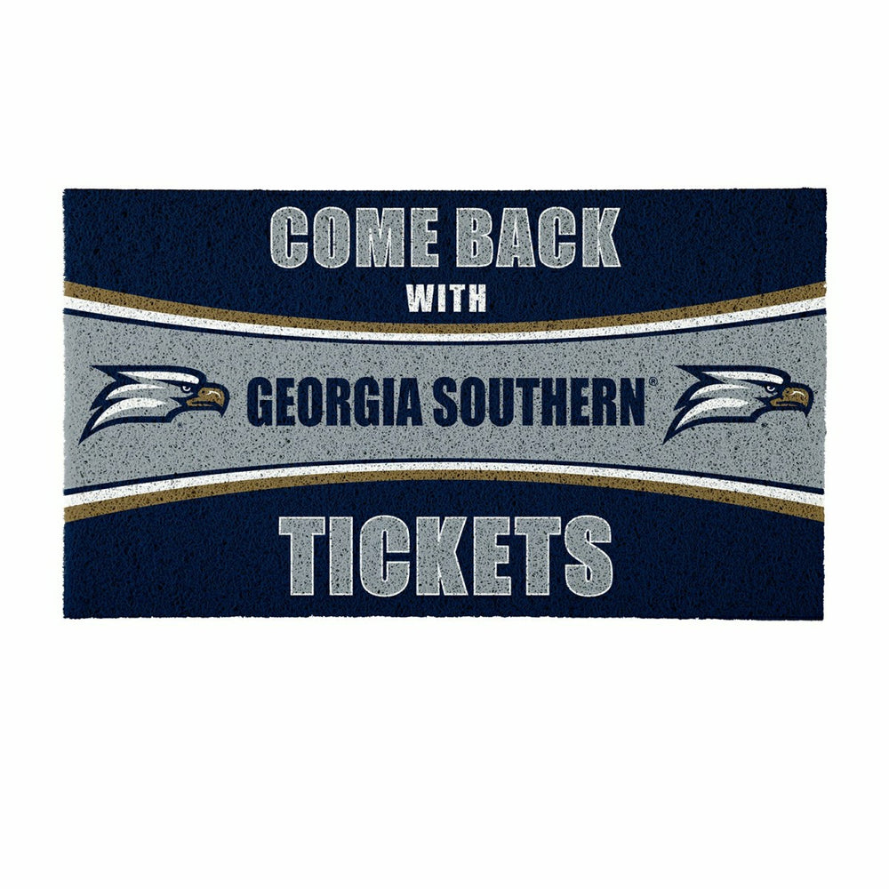 28" x 16" PVC Trapper Mat, Come Back with Tickets, Georgia Southern Un, Collegiate